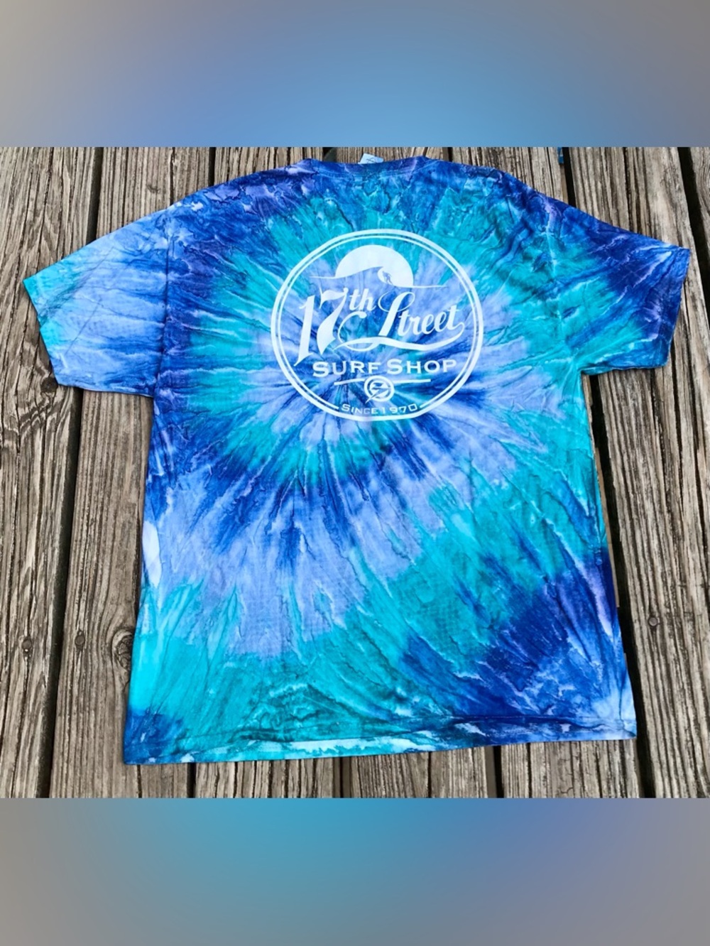 Mens L 17th St Surf Shop Tie Dye Graphic Logo Shortsleeve Tee Tshirt